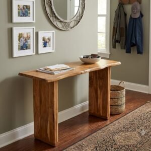 Solid Wood Live Edge  Console Table"